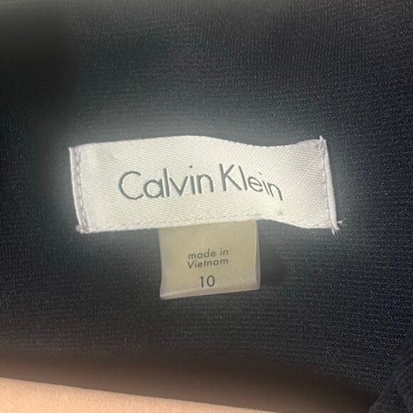 Calvin Klein NWT Navy Blue Sheath Dress with Gold Chain Detail Size 10 - Picture 3 of 8